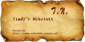 Timár Nikolett névjegykártya