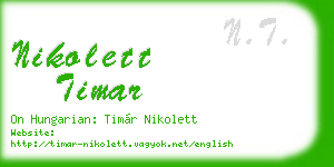 nikolett timar business card