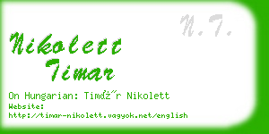 nikolett timar business card